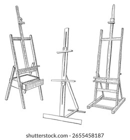 
various shapes easel vector sketch line art hand drawn