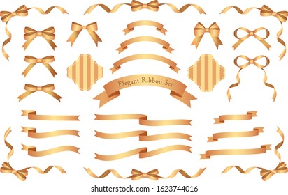 various shapes of gold ribbons,vector illustration