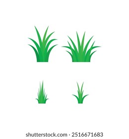 Various shapes of green grass for cartoon templates