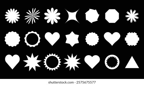 Various shapes have been created for use in graphic design