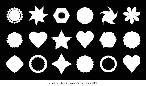 Various shapes have been created for use in graphic design