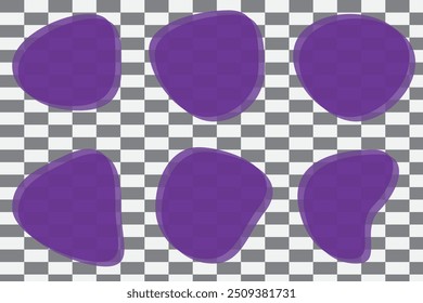 Varias Formas de manchas irregulares aisladas sobre fondo blanco.