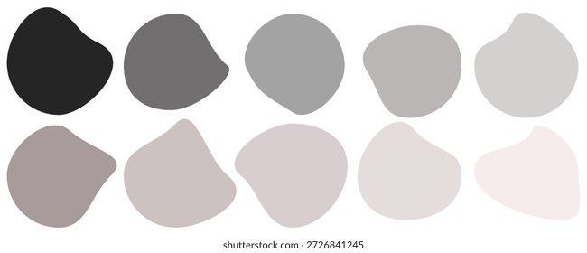 Varias Formas de manchas irregulares. Forma de mancha orgánica forma irregular Ilustración vectorial abstracta. Colorido fluido blob Formas orgánicas conjunto elemento de color moderno abstracto . 