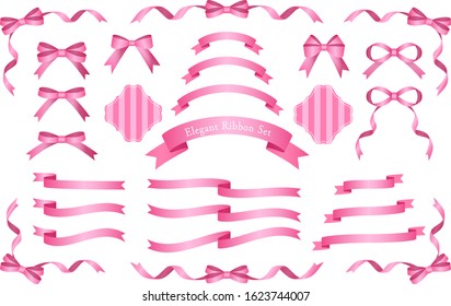 various shapes of pink ribbons,vector illustration