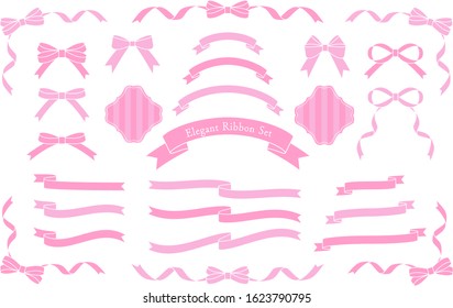 various shapes of pink ribbons,vector illustration