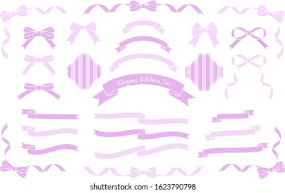 various shapes of purple ribbons,vector illustration