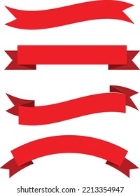 fondo de texto de la cinta roja de varias formas