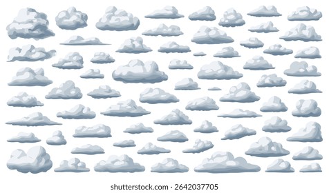 Various Shapes and Sizes of White Fluffy Clouds in a Bright Blue Sky Day