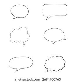 Varias Formas de burbujas de discurso en un diseño de estilo minimalista