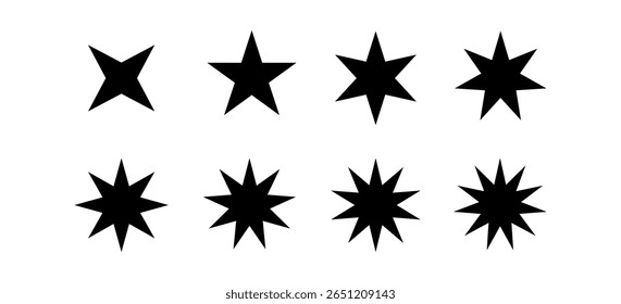 various shapes of star icons
