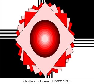 Various shapes that overlap back and forth.