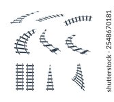 Various Shapes of Train Tracks in Vector Illustration