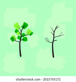 various shapes and types of trees