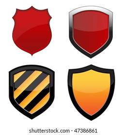 Various shield emblems isolated over a white background. Vector image.