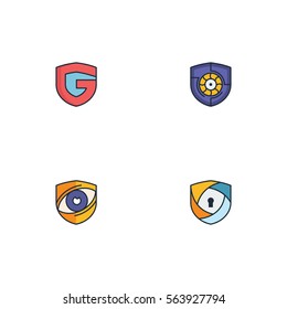 Various Shield Logo Vector Element Set