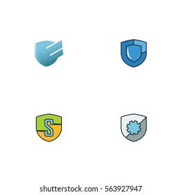 Various Shield Logo Vector Element Set