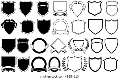 Various shields and crests