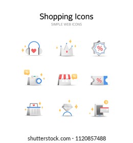 Various Shopping stereoscopic icons