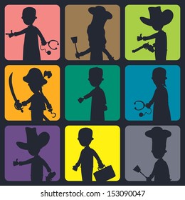 various silhouette in color