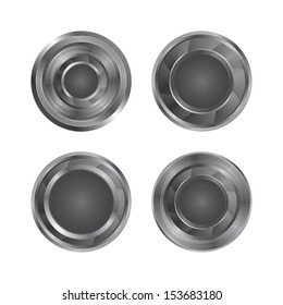 various silver steel button