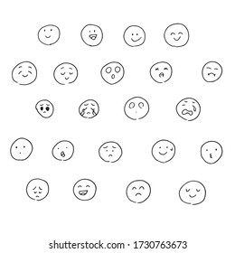 
Various simple emoticons multiple sets