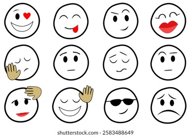 various simple and funny emote expressions