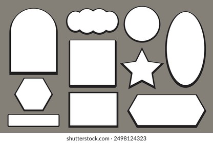 Various simple and geometric frames line for element, label and illustration