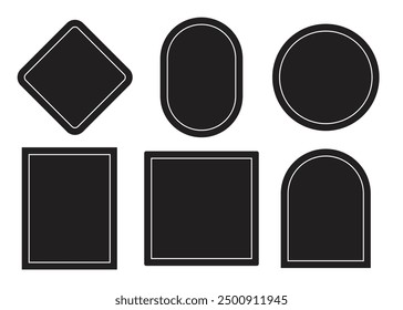 Various simple and geometric frames line for element, label and illustration