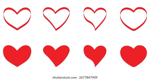 Verschiedene einfache Herz Liebe Ikone. andere Gruppe von Herz-Symbol.