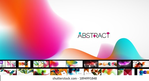 Various simple minimal backgrounds collection. Trendy abstract layout templates for business or technology presentation, internet poster or web brochure cover, wallpaper