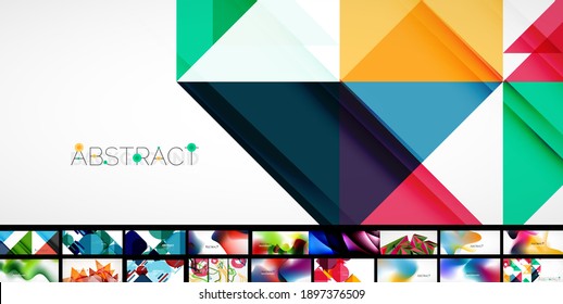 Various simple minimal backgrounds collection. Trendy abstract layout templates for business or technology presentation, internet poster or web brochure cover, wallpaper