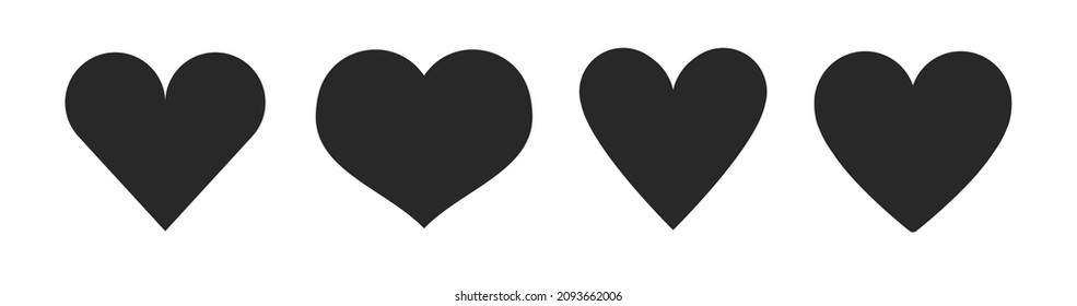 Various simple red vector heart love icon