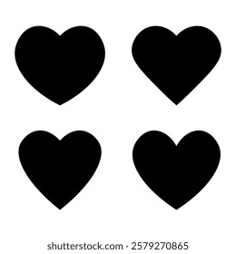 Various simple red vector heart love icon