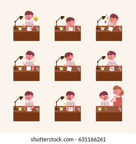 various situation students vector illustration flat design