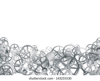 Various sized gears  against white background