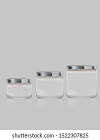 Various sizes of glass bottle vector illustration