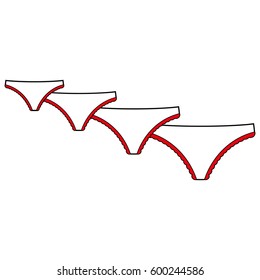 Various sizes of panties vector icon