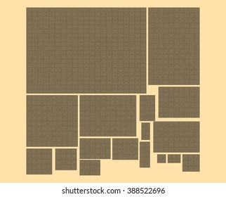 Various sizes puzzle huge collection. Vector for design. Jigsaw Puzzle Templates. Set of puzzle different amount of pieces, vector illustration, Puzzles