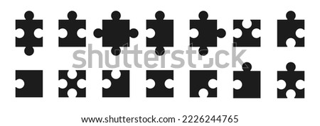 Various sizes puzzle set. Puzzle pieces vector set. Separate the ability to change