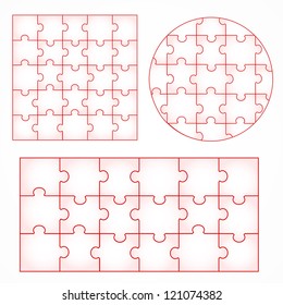 Various Sizes Puzzle, Vector illustration On White Background