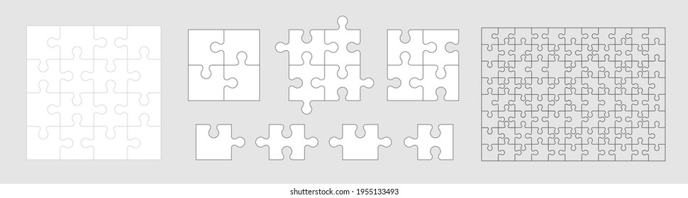 Various sizes puzzle. Vector Illustration icon