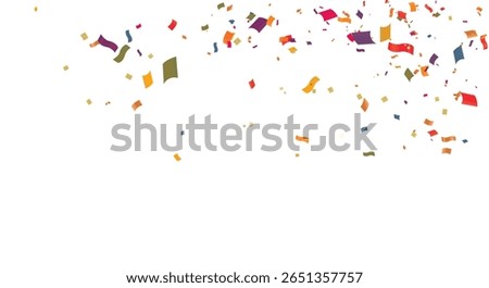Various Sizes of Rainbow Confetti Floating Freely  Creating a Frame or Space for Text and Logos Suitable for Product Launch Celebrations Special Campaigns  Birthdays  or Various Festivals