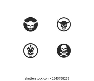 Various Skull Devil  logo vector illustration