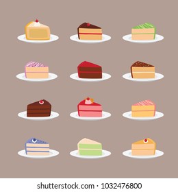 Various Slice of Cake Vector