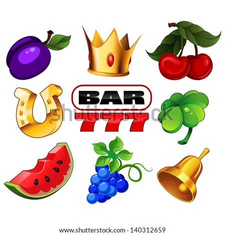 Various slot machine icons vector
