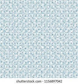 Various small shapes with right angles. Rough texture. Textile print. Vector illustration.