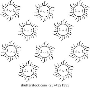 Various smile icon vector illustration seamless for happiness day