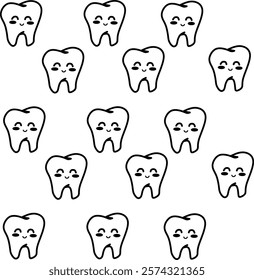 Various smile icon vector illustration seamless for happiness day