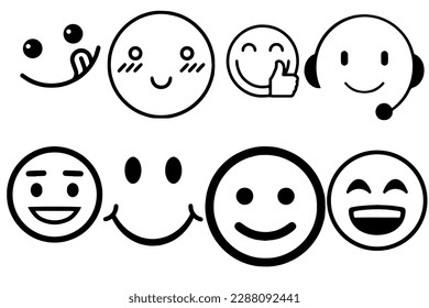 various smiling emoji styles signify happy feelings