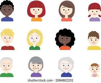 Various Smiling People (diversity Such As Gender, Age, Race)